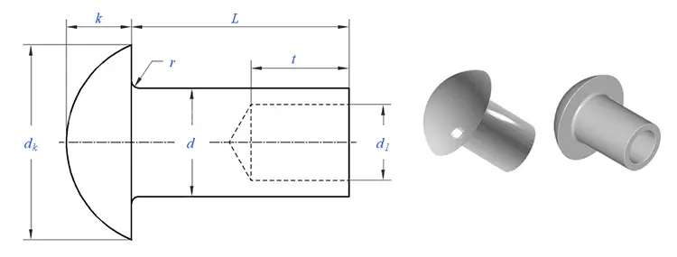 aluminum semi tubular rivets
